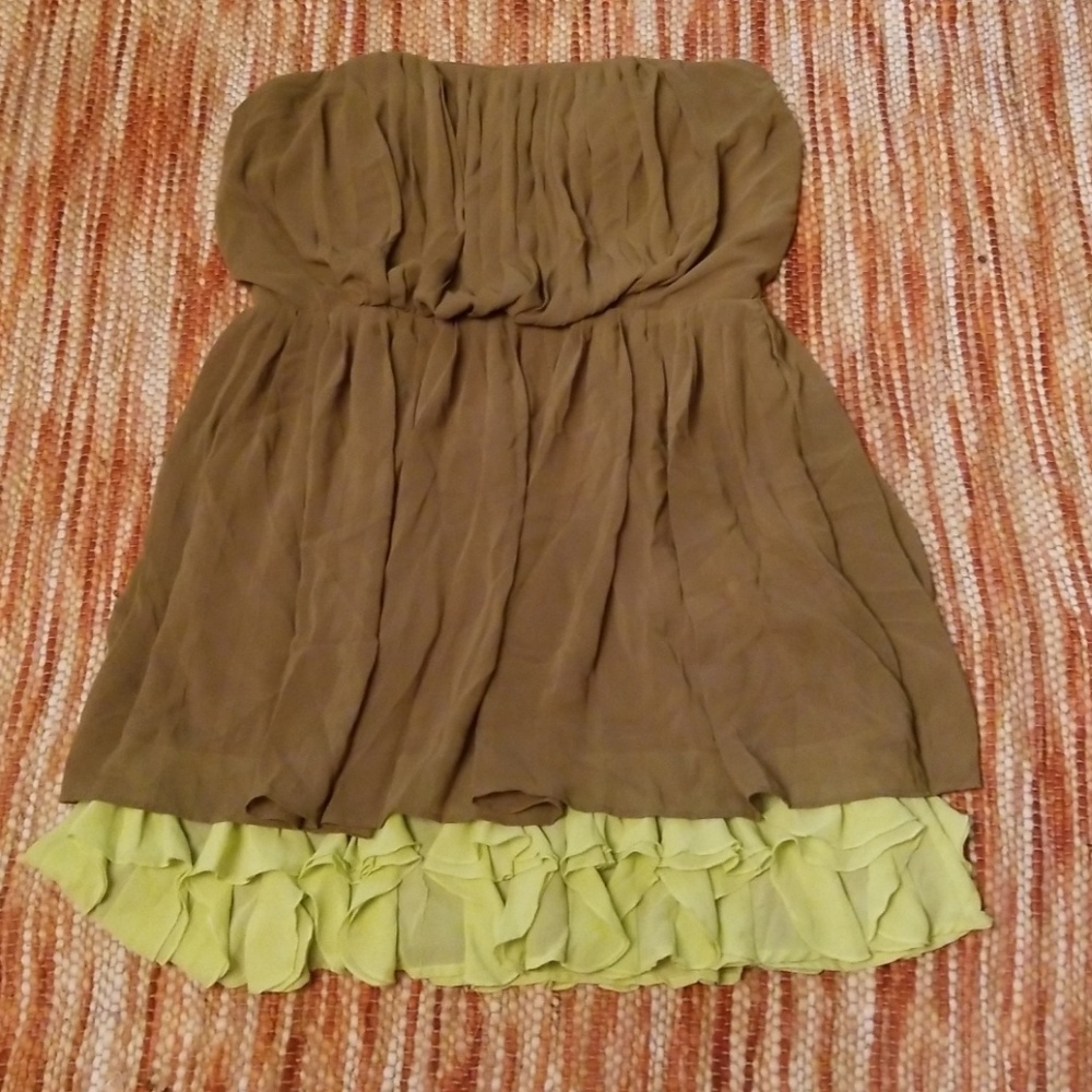 Womens Jessica Simpson 12 green flounce dress